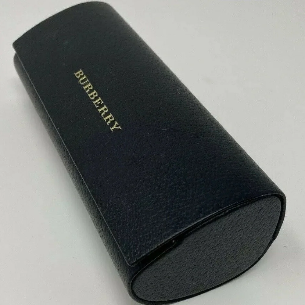 Burberry Hard Black Leather Glasses Case